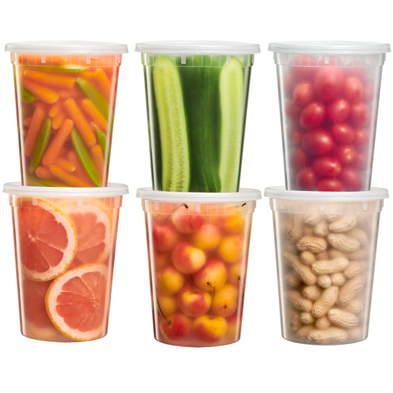 Zeml [24 Sets] 32 oz. Deli Food Storage Freezer Containers With Leak-proof Lids - Image 1